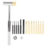 17Pcs Punch Set Gunsmith Punch Set Elite Gunsmithing Tool, Double Faced Hammer and Punch Set Brass Stainless Steel Punch Set for Gunsmithing Maintenance