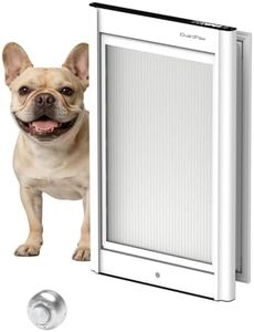 iGuardPaw Automatic Dog Door, Aluminum Electronic Pet Door with Collar Sensor, Energy-Efficient Insulated for Interior/Exterior Doors, Featuring Secure Lock & Anti-Pinch Design-(White-Medium)