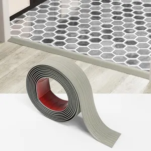 Greymond 20 Ft x 2" Floor Transition Strip Doorways, Vinyl Adhesive Laminate Flat Divider Flooring for Joining Floor Gaps, Carpet, Threshold Cover, Floor Tiles (Beige Grey)