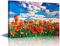 TISHIRON Red Flowers Canvas Prints 