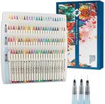 MAIKEDEPOT Watercolor Brush Pens, Artists Markers Assorted Colors Pens, Water Brush Pens Watercolor Painting Markers with Online Video Tutorial for Beginners Artists Coloring and Drawing (96colors)