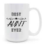 Mycheny Best Aunt Ever Coffee Mug - Aunt Birthday Gifts idea, Auntie Gifts from Niece or Nephew. 15 oz Coffee Cup for Aunt's Birthdays, Christmas