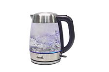 AddAcsaCi Premium Glass Kettle - 1 Litre & 1.7 Litre Kettle Fast Boil Kettle 3000W – Illuminating Glass Kettle with LED Lighting Blue – Stainless Steel 1.7 Litres