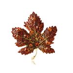 Crystal Maple Leaf Pin Brooch Colorful Rhinestone Plant Pin Delicate Clothing Accessories Wedding Prom Jewelry for Women Men (Red)