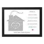 Personalised A Home Is Where Family New Home Housewarming First House Keepsake Christmas Print Gifts - A5, A4, A3 Prints and Frames