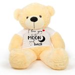 LOVEY DOVEY Big Teddy Bear for Gift of Any Occasion Wearing a “I Love You to The Moon and Back T-Shirt 4 feet Cream