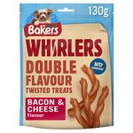 Bakers Whirlers Dog Treat Bacon and Cheese 130g, Pack of 6