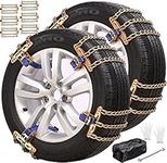 Snow Tire Chains, Universal Car Emergency Anti Slip Snow Chains, 6 Pack Winter Security Tire Chains Tire Width 195-225mm(7.6-8.9 inch) for Most Cars/SUV/Trucks 100% TPU-Large (Medium)