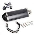 Universal 1.5" Inlet Stainless Steel Exhaust Muffler Baffle with Removable DB Killer Slip on Dirt Pit Street Bike 125cc Motorcycle Scooter ATV,SIZE:Length 330mmX Dia.98mm