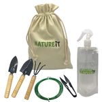 Bonsai Tool Kit. Complete Garden Tool Set all the Essentials for Growing a Bonsai Tree. Includes: Water Mister, Wooden Rake, Long & Wide Spades, Pruning Shears (Scissors/Trimmer/Clipper), Shaping wire