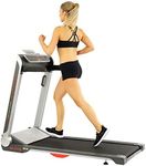 Sunny Health & Fitness Electric Slim Folding Running Treadmill with Wide Belt, Tablet Holder, Speakers, 113.4 kg Max Weight, No Assembly - Strider, SF-T7718, Gray