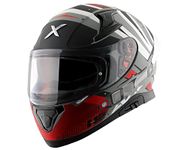 Axor Hex-2 ISI ECE DOT Certified Full Face Dual Visor Helmet for Men and Women with Pinlock Fitted Outer Clear Visor and Inner Smoke Sun Visor Motorbike Helmet Dull Cool Grey-L