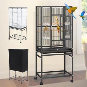 YINTATECH 53 inches Bird Cage Seed Catcher & Birdcage Cover, Bird Cages for Parakeets, Parrot, Cockatiel, Pigeon, Finch cage for Birds