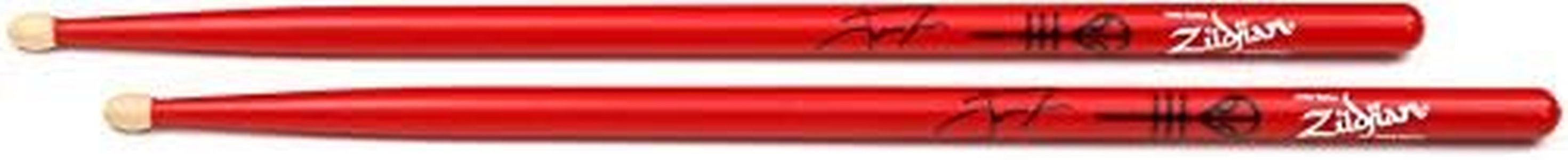 Zildjian Artist Series Hickory Drumsticks - Josh Dun - Wood Tip - Red