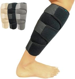 Vive Calf Brace - Adjustable Shin Splint Support - Lower Leg Compression Wrap Increases Circulation, Reduces Muscle Swelling - Calf Sleeve for Men and Women - Pain Relief (Black)