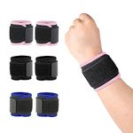 ZEPOHCK 2 Pcs Wrist Brace, Sport Wrist Support Adjustable Wrist Compression Strap Wrist Wrap for Tendonitis, Tennis, Basketball, Gym, Workout, Young Boy, Girls (Pink)