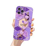 MVYNO Beautiful iPhone 14 Cover with Back Hearts Holder | Beautiful Comfortable case for Women and Girls (Silicone, iPhone 14, Purple Holder)