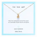 Golf Ball Charm Necklace, Metal