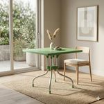 Oaknest Supreme Premium Square Plastic Folding Table – Multipurpose Indoor/Outdoor Portable Table for Dining, Mahjong, Card Games, Patio & Camping – Heavy-Duty Metal Legs (Color: Parrot Green)