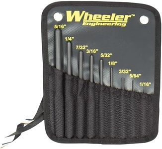 Wheeler Roll Pin Punch Set with 9 Steel Punches, Labeled Rollup Storage Bag for Firearm Maintenance and Gunsmithing