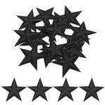 sourcing map Small 5Star Iron on Patches Embroidered Sew Patches Appliques Garment Embellishments for Clothing Repair Backpack Shoes Decoration 2.9x2.9cm/1.14x1.14 Pack of 15 (Black)