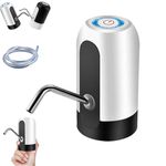 Rechargeable Electric Fluid Pump for Water and Oil,Usb Charging Portable Electric Water Pump for 2-5 Gallon Jugs with Food Grade Silicone Hose,for Office,Home,Camping,Kitchen (White)