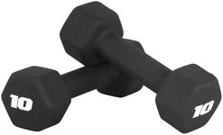 CAP Barbell Neoprene Dumbbell Weights, 10 lb Pair, Black