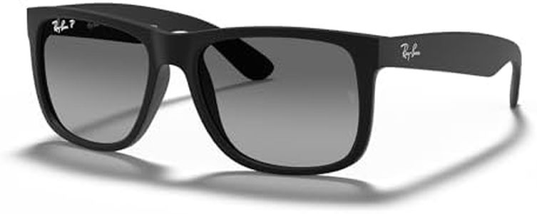 Ray-Ban, Justin RB4165, Unisex Classic Sunglasses, Ray-Ban Polarized Sunglasses, Plastic Frame, Square Sunglasses, Prescription-Ready Glass Lenses, Made in the USA, 54 mm Frame