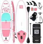 TIGERXBANG Stand Up Paddle Boards 10'6" x 32" x 6" with Premium SUP Board Accessories, Inflatable Paddle Boards for Adults/Kids with Double-Bladed Paddle, Kayak Seat, Defender-Pro Pink