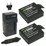 Wasabi Power Battery (2-Pack) and Charger for SJ4000, SJ5000, SJ6000, and GeekPro Cameras