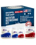 Refinished Bath Solutions Ekopel Roll On Bathtub and Tile Refinishing Kit - Odorless Ultra Durable Bright White Gloss - New Easy Paint On Application - Made in The USA - Rollers Not Included- White