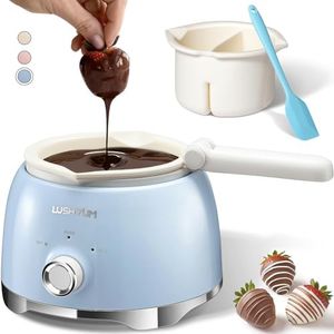 LUSHYUM Chocolate Melting Pot Candy Melts Melter with 2 Insert Pots and Spatula, 4 Cups Capacity Warmer Machine, Ideal Dipping Tool Kitchen Supplies for Making Cake Pop Covered Strawberries Fondue
