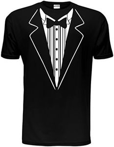 Tuxedo Fancy Dress Funny Novelty Joke Bow Tie Mens T-Shirt Size S-XXL, Black, M