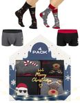 soxo Christmas Boxer Shorts Men + Socks Xmas Gifts Mens Underwear Funny Gift XL Boxer Shorts + Socks 6.5-10.5