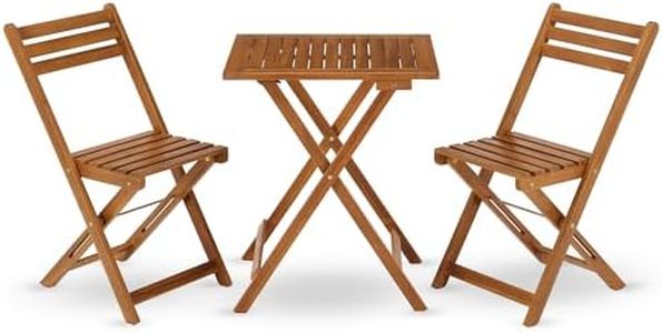 Juskys Ensemble de Meubles de Balcon Bala - Ensemble de sièges 3 pièces en Bois pour 2 Personnes, Pliables, Peu encombrants - Meubles de Jardin, Table, chaises, Ensemble de Balcon, Chaise Pliante