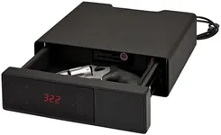 Hornady Rapid Safe Night Guard – Nightstand Gun Safe with RFID Reader, Clock, USB Ports – RFID Safe for Fast, Multiple Method Entry – Includes Rapid Safe, 3 Methods of Entry and Security Cable