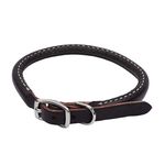 Coastal Pet Products DCP220314 Leather Latigo Round Dog Collar, 3/8 by 14-Inch