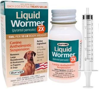 Liquid Wormer 2X for Dogs and Puppies – Pyrantel Pamoate Suspension – Puppy Dewormer for All Worms – Includes 10 mL Syringe – Dog Wormer for Large, Medium, and Small Dogs – 2 oz Bottle