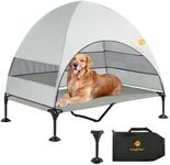 Snagle Paw Elvated Dog Bed With Canopy,Portable Raised Outdoor Dog Bed with Anti-Slip Feet,Wider Shade Pet Cot with Breathable Mesh,Waterproof Dog Bed for Large Dogs Camping,Indoor& Outdoor Use