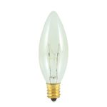 Bulbrite 40CTC/25/3 40-Watt Incandescent Torpedo B8 Chandelier Bulb, Candelabra Base, Clear