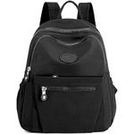 Eshow Women's Backpack Nylon Shoulder Bag Small Casual Backpacks for Women antitheft Multi-Function School Daily Girls Black