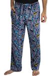 INTIMO DC Comics Men's Classic Batman Comic Allover Print Loungewear Pajama Pants (2XL) Grey