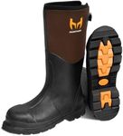 Hunthor Rubber Work Boots, Puncture-Proof with Steel Toe & Shank, Waterproof Insulated 6mm Neoprene Hunting Boots for Farming, Construction, Gardening, Fishing, Outdoor Work