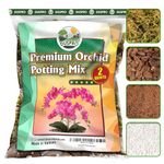 DUSPRO Orchid Potting Mix with Moss Pine Bark Mulch Perlite Stone & Coco Coir Natural Ingredients, Orchid Repotting Kit Drainage Indoor Repotting Great for Flower Plant Root Growing