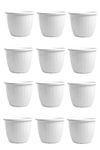 Amazon Brand - Umi Plastic Duro Flower Pot for Gardening, Indoor/Outdoor Planter-White Durable Gardening Essential Elevate Your Garden (10 Inch) (Pack of 12)