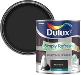 Dulux Simply Refresh Multi Surface Eggsgell Paint - Rich Black - 750ML