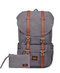 KAUKKO Laptop Backpack Travel Outdoor Weekend Bag Carry on Daypack Stylish and Durable Rucksack Hiking Backpack Fits 15.6"(5-1-grey(2pc))