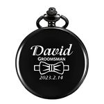 TREEWETO Personalized Pocket Watch for Groomsmen Best Man Custom Engraved Pocket Watches Proposal Gift for Man Wedding Gifts, Groomsman Gifts for Men, 3. Customized design A, Custom