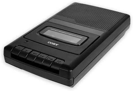 Coby Portable Cassette Tape Player and Tape Cassette Recorder with Built-in Microphone, Built-in Handle, and One-Touch Recording with Automatic Stop (Standard)