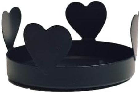 A Cheerful Giver Metal Candle Tray - 4" Black Heart Small Candle Jar Tray Fits 16 oz. & 24 oz. Cheerful Candle Jars - Rustic Candle Accessories